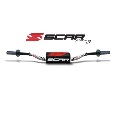 Manillar SCAR O² Ø28,6mm KTM, HVA de aluminio, blanco, morcilla negra S9151WH-BK