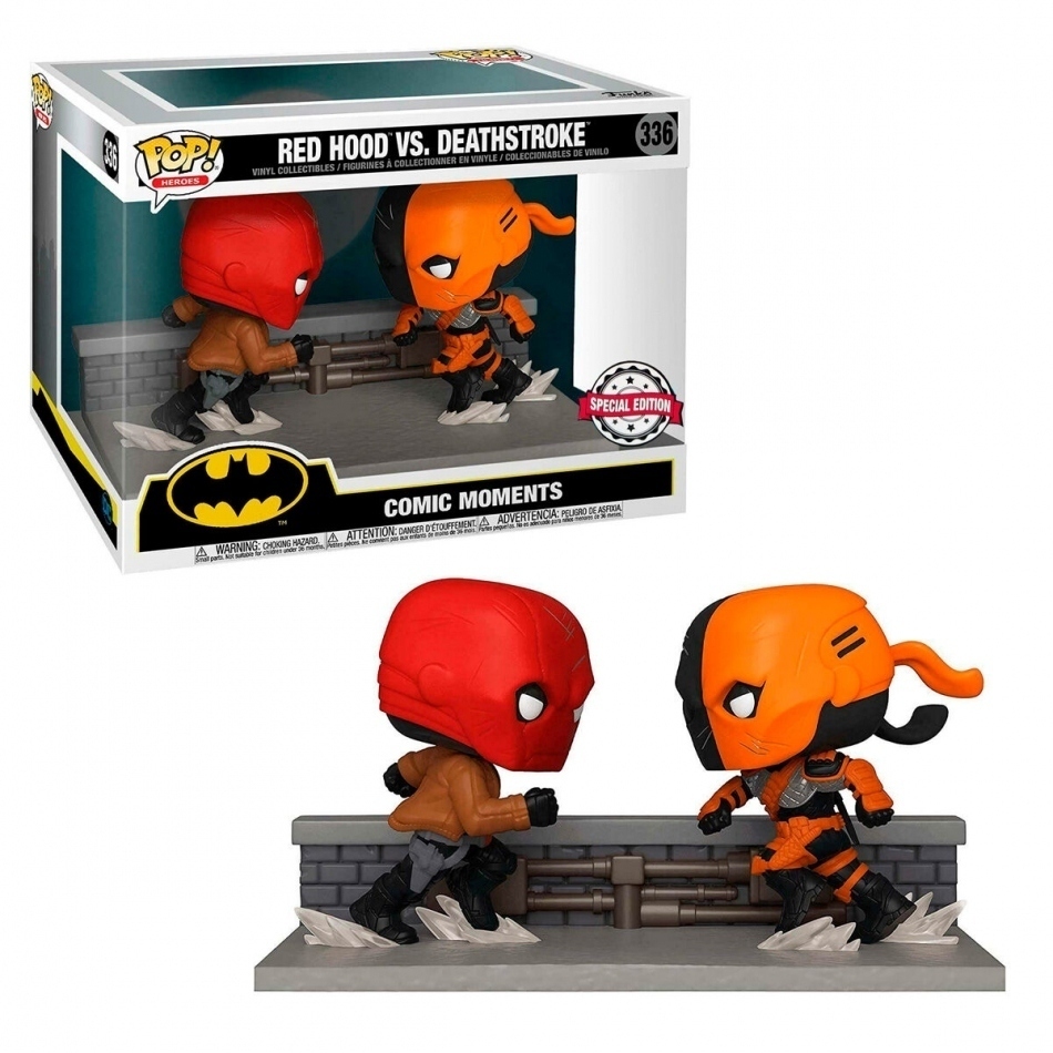 Funko pop moments pack doble dc red hood vs deathstroke exclusivo 48886