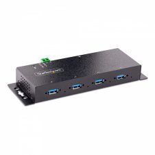 StarTech.com Hub Industrial USB 3.0 de 5Gbps de 4 Puertos - Concentrador USB con Protección de Picos y Descargas ESD - Ladrón USB-A de Montaje en Pa