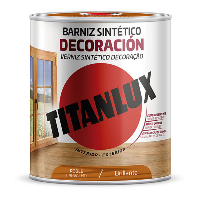 Barniz sintético decoración roble brillante 750ml titanlux m10100234