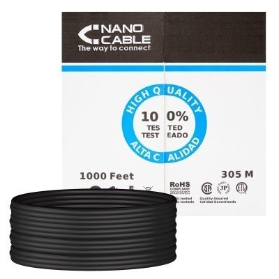 Bobina Cable RJ45 CAT5E UTP Rigido 305Mts Exterior