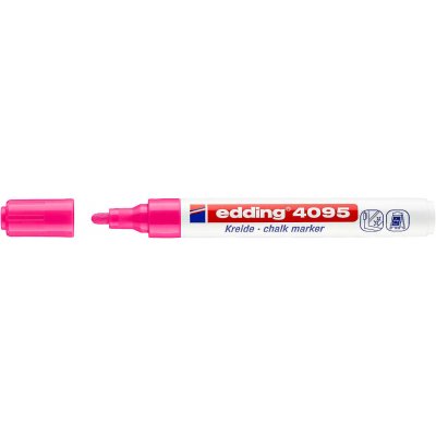 Edding 4095 Rotulador de Tiza Liquida - Punta Redonda - Trazo entre 2 y 3mm - Olor Neutro - Color Rosa Neon