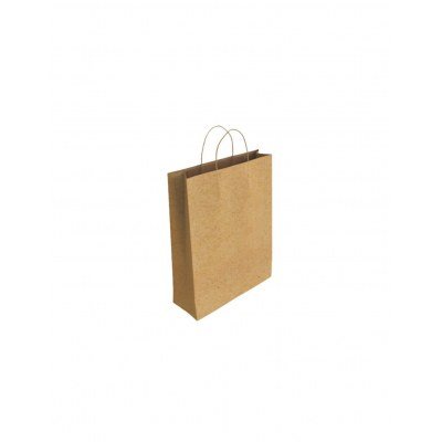 Bolsa De Papel Basika Kraft Reciclado Asa Retorcida Liso Natural Tamaño \\\l\\\ 320x140x400 Mm (pack De 250 Uds.)