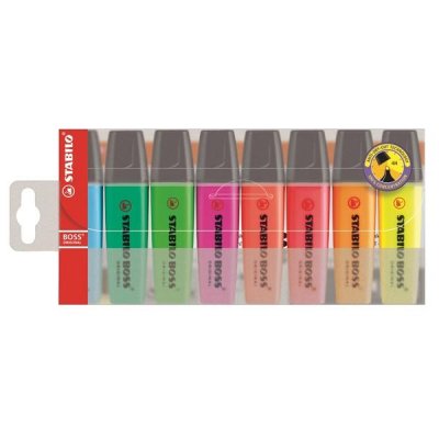 Marcadores Fluorescentes Stabilo Boss Original/ 8 unidades/ Colores Surtidos