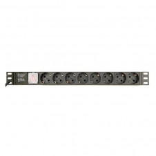 Gembird PDU, 8 tomas Schuko, 1U, 16A, cable de 3 m