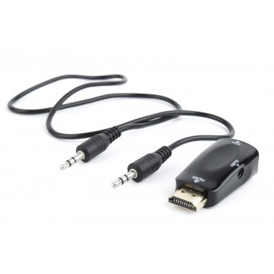 A-HDMI-VGA-02 cambiador de género para cable VGA (D-Sub) Negro