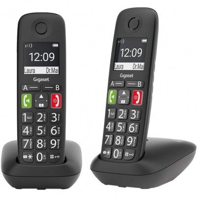 Telefono fijo inalambrico gigaset e290 duo negro 300 numeros - 42 tonos