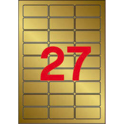 Apli Etiquetas Metalizadas Oro 63.5 x 29.6mm 20 Hojas