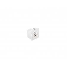 Lanberg AC-4545-2XUSB2.1-W toma de corriente 2x USB Blanco