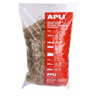 Apli Gomas Elasticas Ø 80 x 2mm - 1kg de Contenido - Gran Elasticidad y Excelente Resistencia - 70% de Caucho Natural