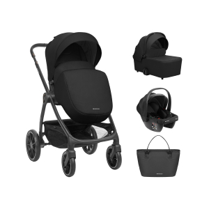Carrito de bebé Kikkaboo 3 en 1 con capazo Modena Negro