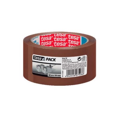 TESA Precinto Standard - PP - 50 mm x 66 m - Color marron - Pack 6 rollos