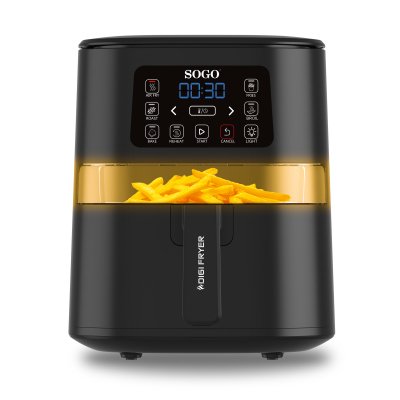FRE-SS-10820 freidora Sencillo 4 L Independiente 1600 W Freidora de aire caliente Negro