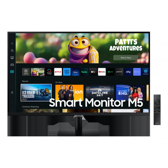 Smart Monitor Samsung M5 S27CM500EU, 27 pulgadas, Full HD, VA, 60 Hz, 4 ms GtG, HDR10, altavoces, HDMI, WiFi, clase E, VESA 100x100, negro