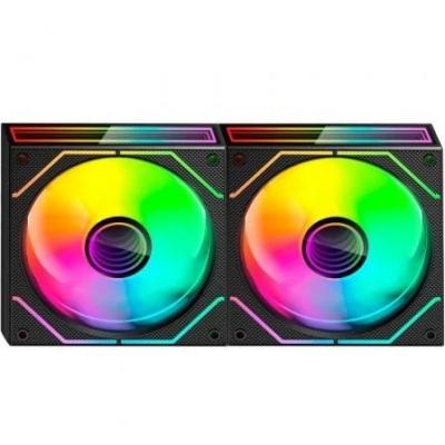KIT 2xVENTILADOR INTERNO ARGB MARS GAMING MF3DPROX2R NEGRO 120mm ARGB 360º PWM ASPAS INVERTIDAS