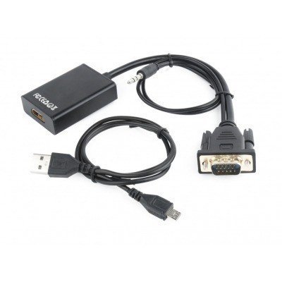 CABLE ADAPTADOR GEMBIRD VGA A HDMI 0,15M CON AUDIO 3,5MM