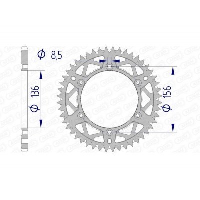 Corona AFAM aluminio ultraligera autolimpiable 15206 - Paso 520 15206+51