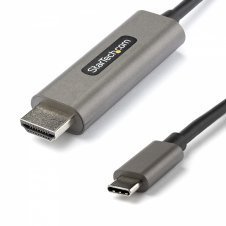 StarTech.com Adaptador Cable Hdmi estandar macho a usb tipo-c macho utra hd 4K de 60Hz con HDR10 negro plata