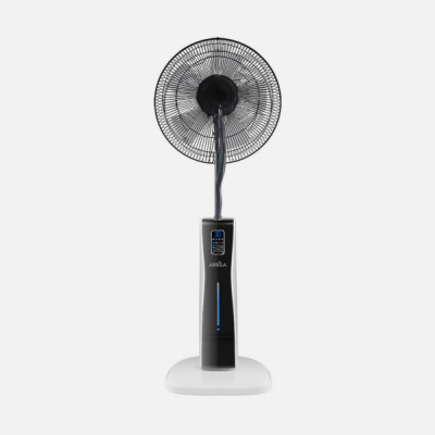 Ventilador De Pie Corvo Blan/negro 3 Vel.75w.5Asp Nebulizador 125x43x40cm Remoto Y Temporizador, Tanque De Agua 2l