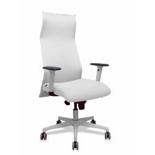 Piqueras y Crespo Sillón Sahuco blanco bali blanco brazos blancos base blanca ruedas parqué 65mm