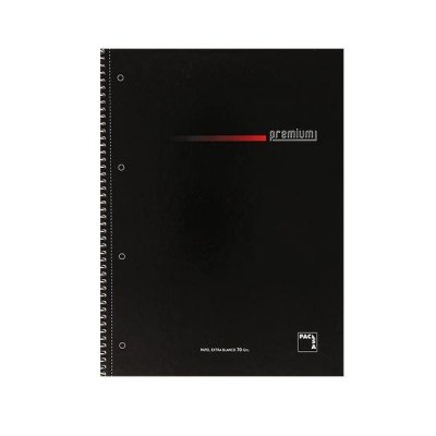 PACSA Cuaderno microperforado serie premium 70g cuadricula 5x5 con greca negro