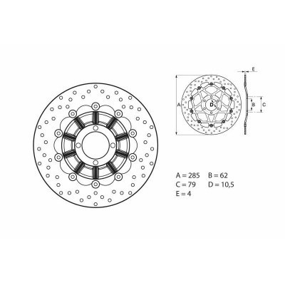 Disco de freno flotante Brembo 78B40816 78B40816