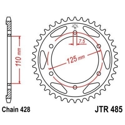 Corona JT 485 de acero con 46 dientes JTR485.46