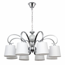 Lampara Concordia 8xe14 Cromo Pantalla Blanca 50-70x78d