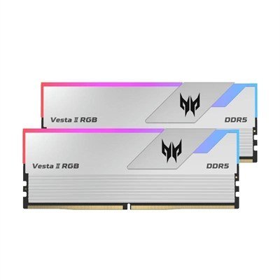 Memoria ram ddr5 32gb 2x16gb acer predator vesta2 - udimm - 6400mhz cl 32 white rgb