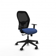 Piqueras y Crespo Aloc?n sincro malla negra bali azul marino brazos 1D base piramidal ruedas nailon 65mm