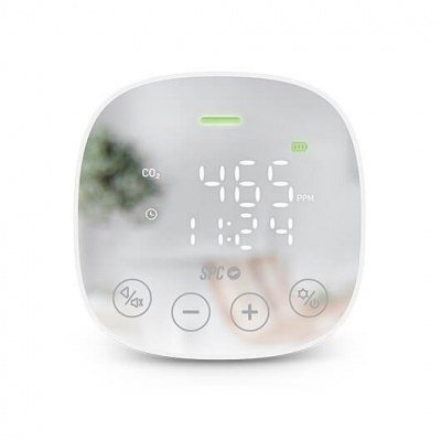 Medidor co2 spc 6521b blanco monitor - humedad - temperatura - co2 - alarma - 20h - usb