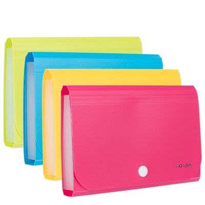 DELI Clasificador fuelle con 13 separaciones y corchete PP A6 colores surtidos