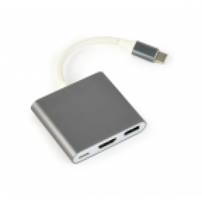 MULTIADAPTADOR GEMBIRD USB TIPO C, GRIS ESPACIAL