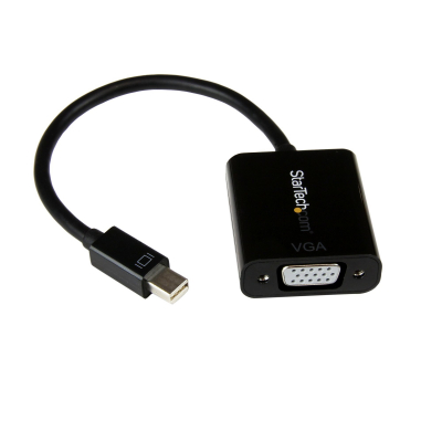 Adaptador Mini DisplayPort a VGA - Convertidor Activo de Mini DP a VGA Vídeo 1080p con Certificación VESA - mDP 1.2 o Thunderbolt 1/2 Mac/PC a Monitor VGA -VGA Negro