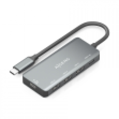 HUB AISENS USB 3.1 USB-C 1XPD 100W 1XUSB-C 3.0 3XUSB-A 2.0 GRIS 15CM