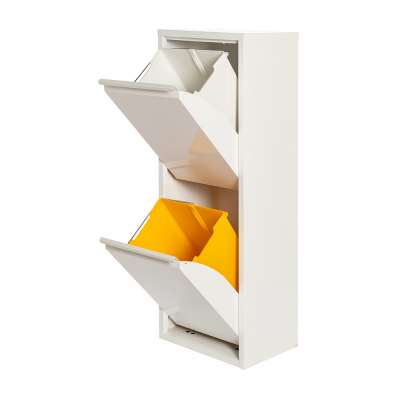 Armario metalico reciclaje 2 cajones blanco 92 x 35 x 25 cm