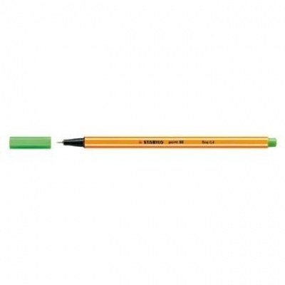 Stabilo Point 88 Rotulador de Punta Fina de Fibra - Trazo de 0.4 mm - Tinta con Base de Agua - Color Verde Hoja