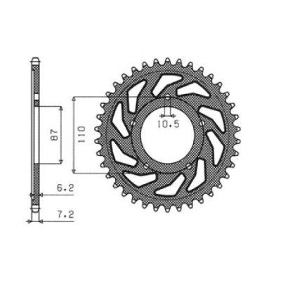 Coronas OEM de repuesto en acero SUNSTAR SPROCKETS 1-4386-49