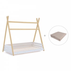 Cama júnior Montessori madera 90x200 cm + toldo Arena · Homy Life XL