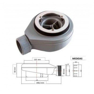 VÁLVULA SIFÓNICA PLATO DUCHA Ø 115 MM