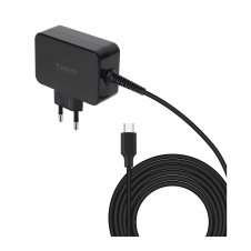 TooQ Cargador de portátil GAN USB-C PD 45W, Negro