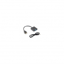 ADAPTADOR LANBERG HDMI MACHO A VGA HEMBRA CON AUDIO RESOLUCION HASTA 1920X1200 20CM AD-0017-BK
