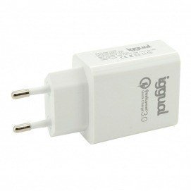 Iggual Cargador 1xUSB carga rápida QC3.0 18W