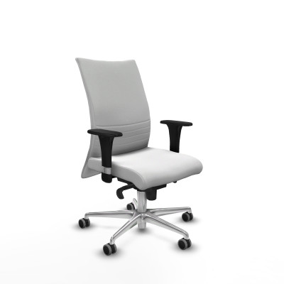 Albacete confidente XL sincro bali blanco brazos 1D cromados base aluminio ruedas 65mm engomadas