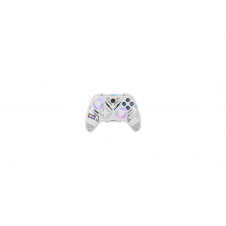 Krom NXKROMKRYSTAL mando y volante Transparente, Blanco Bluetooth/USB Palanca de mando Digital Android, Nintendo Switch, Nintendo Switch 2, PC, iOS