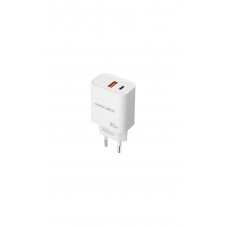 Nanocable Cargador USB-C/PD + USB-A/QC 30W, Blanco