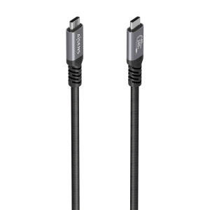 AISENS - CABLE USB4 GEN3x2 ALUMINIO 40GBPS 8K@60HZ 5A 48V 240W E-MARK, TIPO USB-C/M-USB-C/M, NEGRO, 0.5M