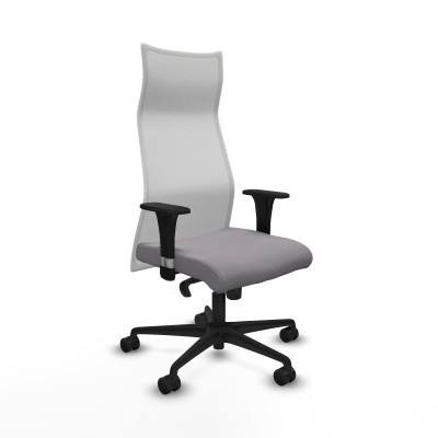 Albacete malla XL sincro malla blanca similpiel gris brazos 1D base nailon ruedas 65mm nailon