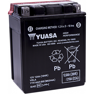 Baterías sin mantenimiento AGM de alto rendimiento YUASA YTX14AH-BS(CP)