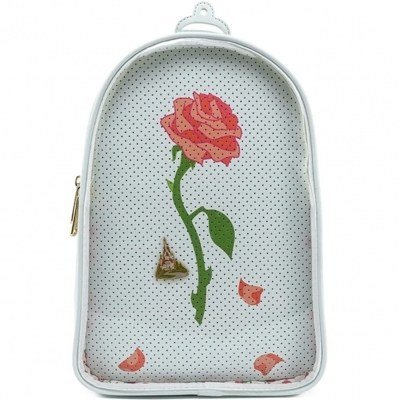 Mochila loungefly disney la bella y la bestia rosa